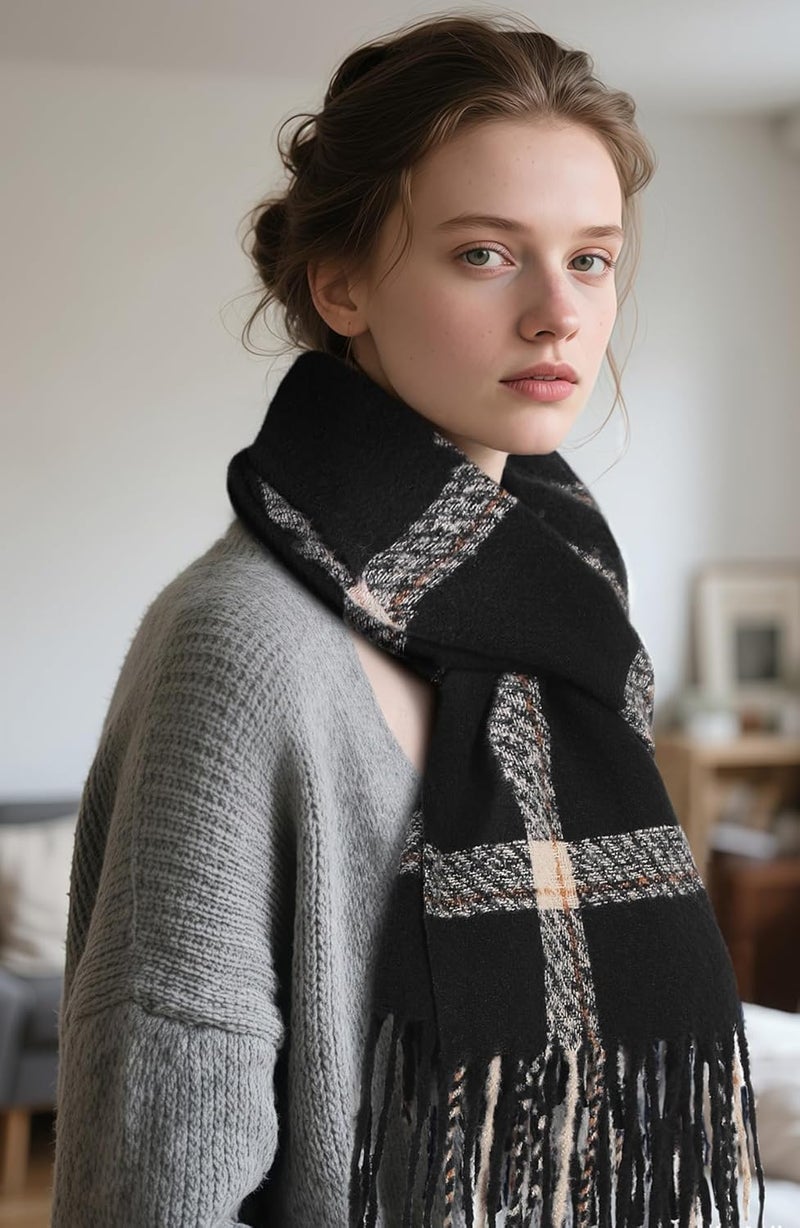 Pleneal Scarf for Women, Womens Winter/Fall Scarf,Long Plaid Shawls and Wraps, Cashmere Feel Blanket Pashmina Scarves - Image 2
